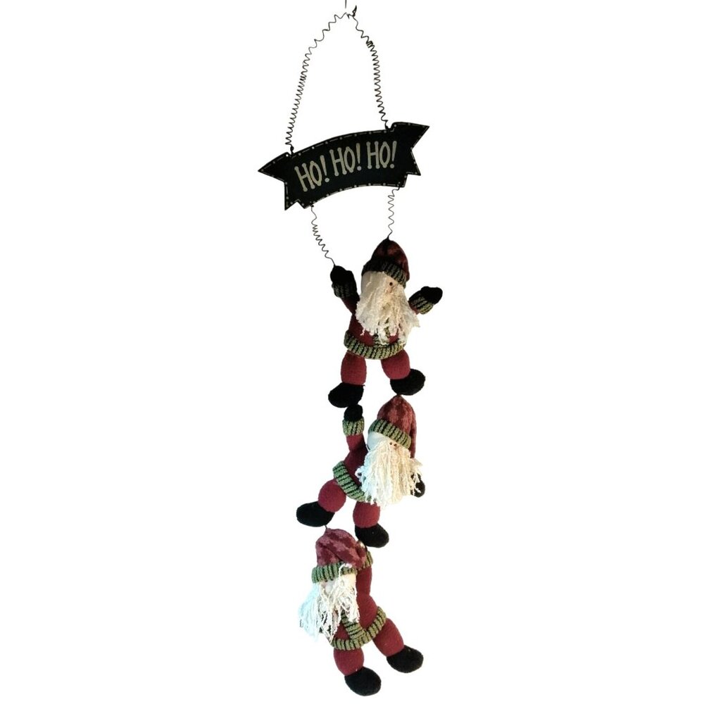 Santa Claus Plush Wall Hanging Decoration Ho Ho Ho Sign 34 inch